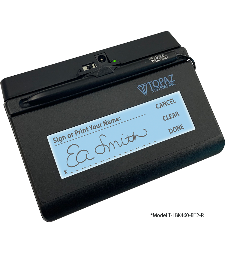 Backlit Topaz SigLite T-LBK460-HSB-R 1x5 LCD Signature Capture Pad USB Connection by Topaz Systems 