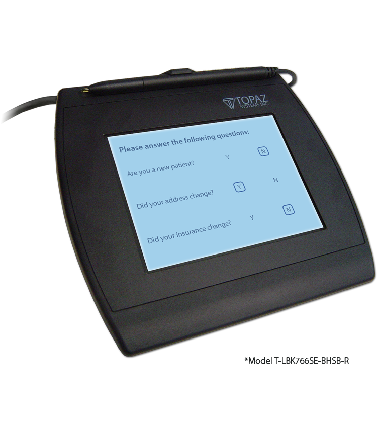 Details about   Topaz Signature Capture Pad TM-LBK766SE-HSB-R 4x5 Magnetic Reader & Stylus Pen